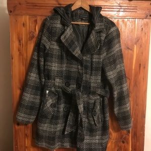 Metaphor Winter Plaid Hooded Jacket; Size XL